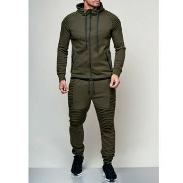X-Future Mens Zipper Drawstring Jacket 2 Pieces Gym Pants Sweatsuit Outfit Set X-Future Mens Zipper Drawstring Jacket 2 Pieces Gym Pants Sweatsuit Outfit Set